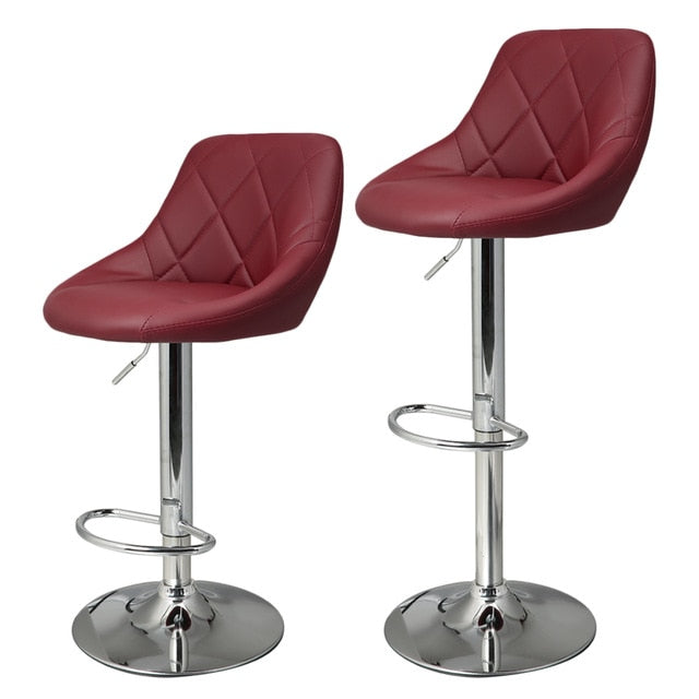 Homdox 2pcs Synthetic Leather Swivel Bar Stools Chairs Height Adjustable Pneumatic Heavy-duty Counter Pub Chair Barstools N20*