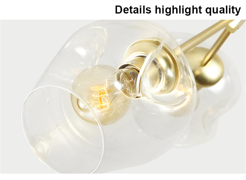 GUXEN 5/7/9 Lights Modern Art Chandelier Nordic Glass Ball lamp gold/black body for dining room.