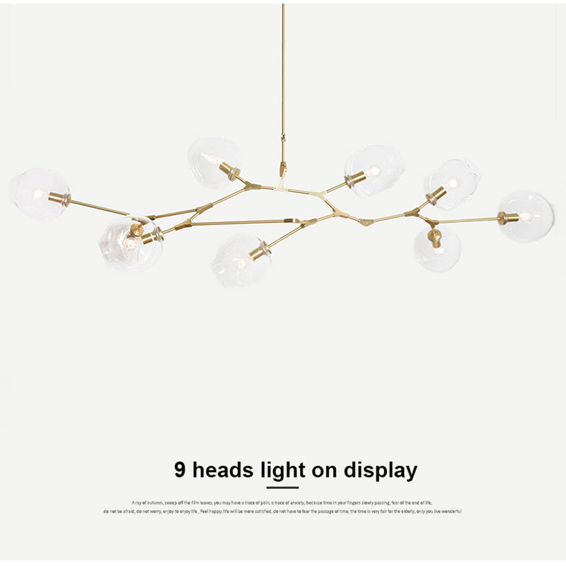 GUXEN 5/7/9 Lights Modern Art Chandelier Nordic Glass Ball lamp gold/black body for dining room.
