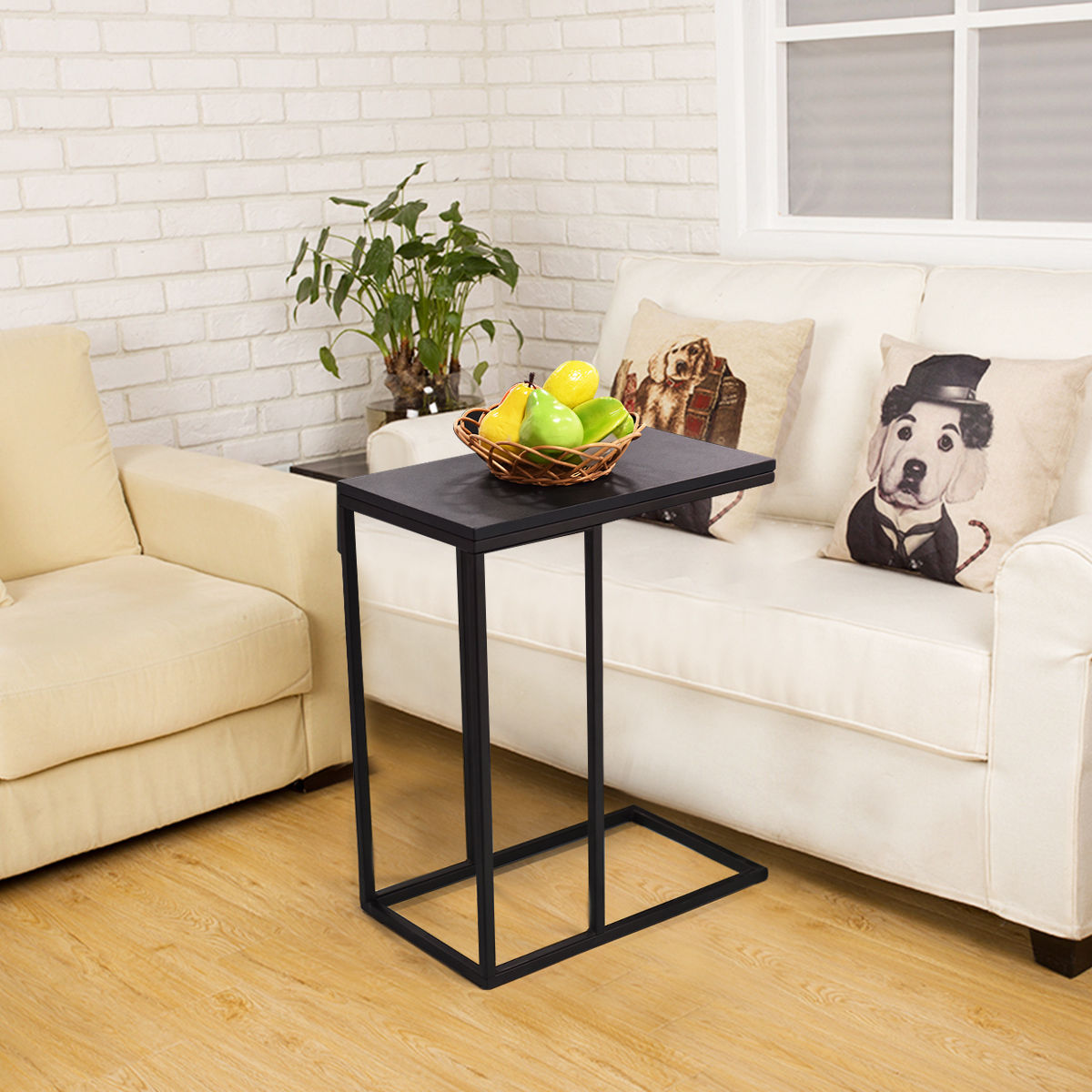 Giantex Coffee Tray Sofa Side End Table Modern Portable Ottoman Couch Console Stand TV Lap Snack Wood Coffee Table HW54186