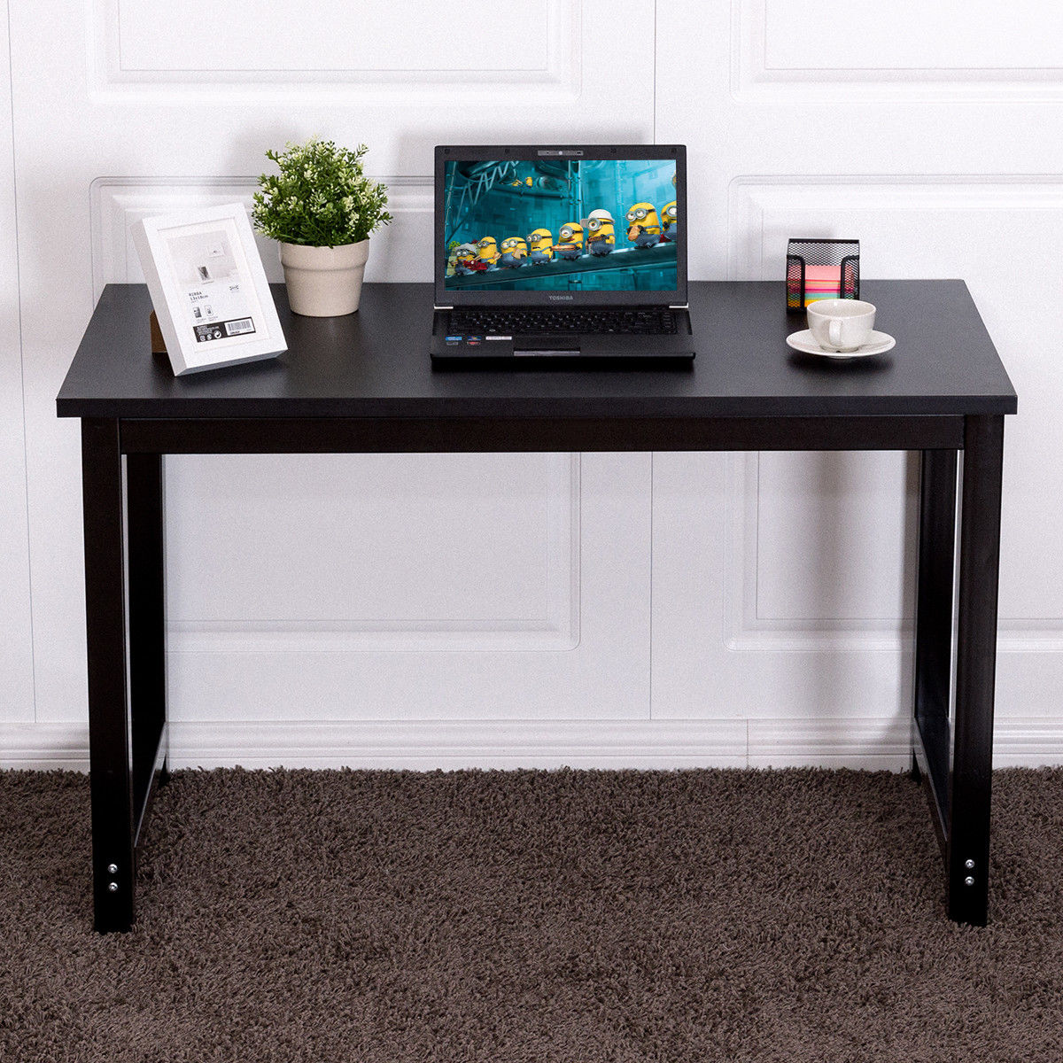Giantex 47'' Computer Desk PC Modern Laptop Table Study Writing Workstation Home Office Console Tables HW56250BK
