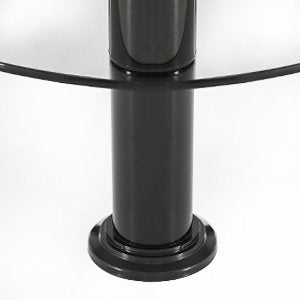 Fitueyes Grey Glass End Table Accent Side Table Coffee Table Round DT203801GT