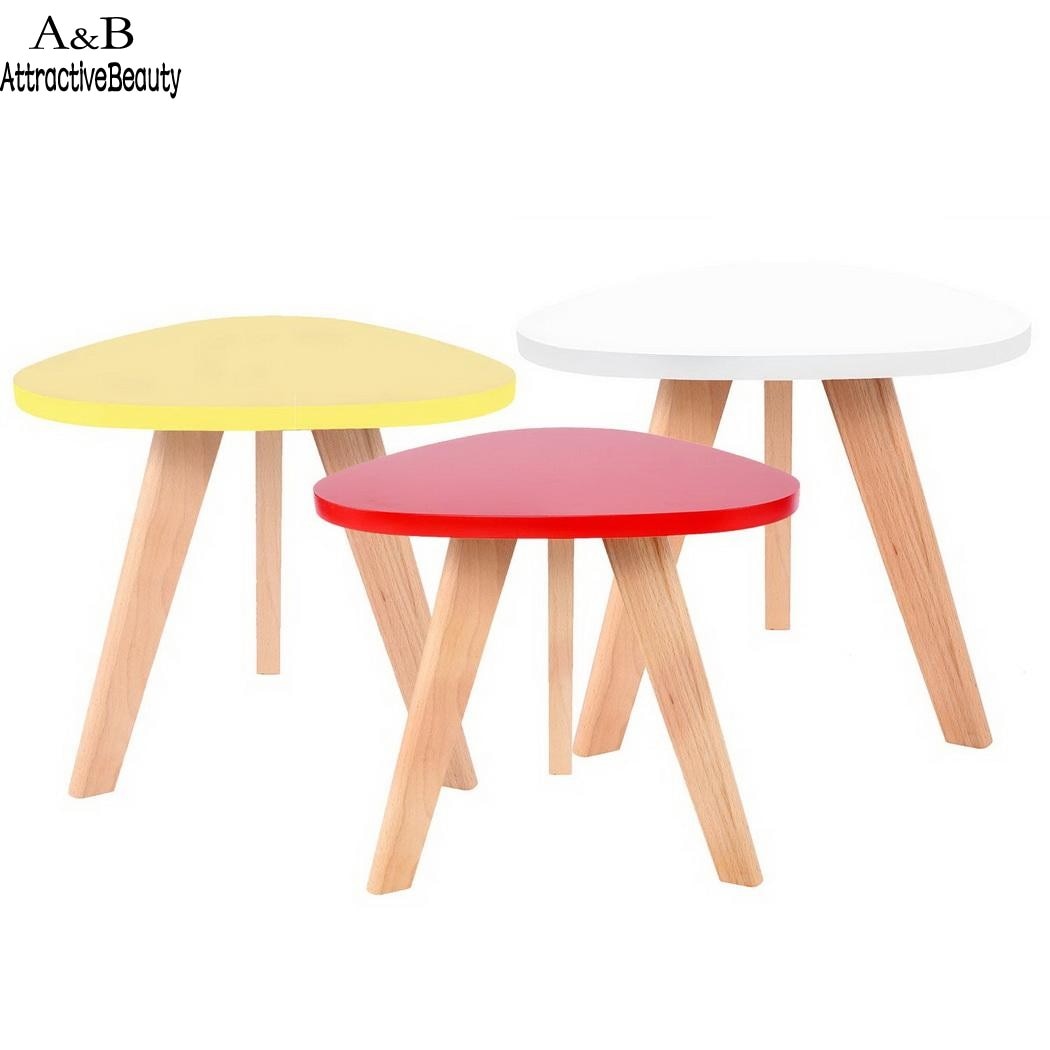Homdox Mini Triangle Side Table Coffee Tea Table Living Room Balcony Table N40*