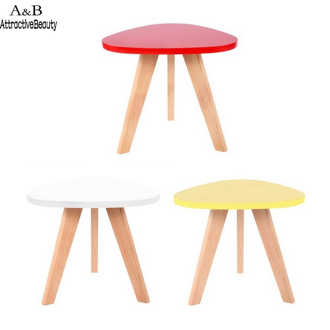 Homdox Mini Triangle Side Table Coffee Tea Table Living Room Balcony Table N40*