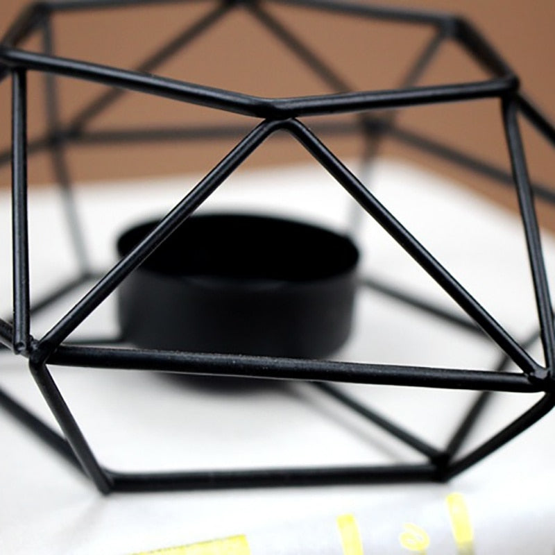 Home Ornaments Geometric Candlestick Wall Candle Holder Sconce Matching Tealight Steel Minimalist new
