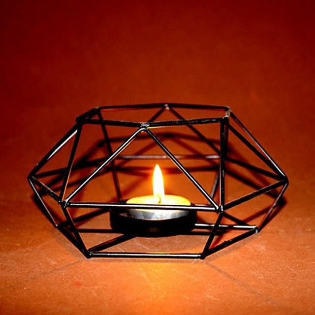 Home Ornaments Geometric Candlestick Wall Candle Holder Sconce Matching Tealight Steel Minimalist new