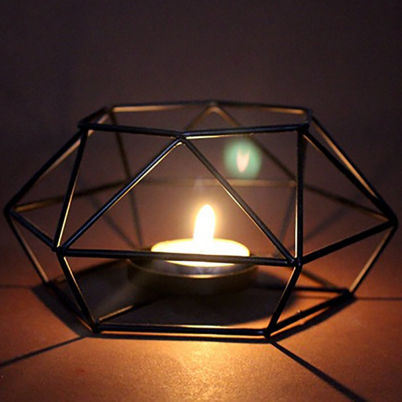 Home Ornaments Geometric Candlestick Wall Candle Holder Sconce Matching Tealight Steel Minimalist new