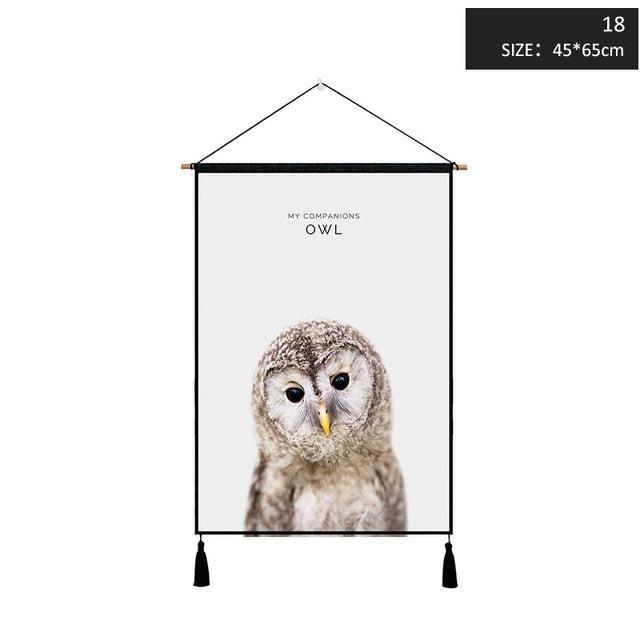 Miz 1 Piece 45*65 cm Tapestry Wall Hanging Animal Painting Poster Nordic Decoration Wall Pictures for Living Room
