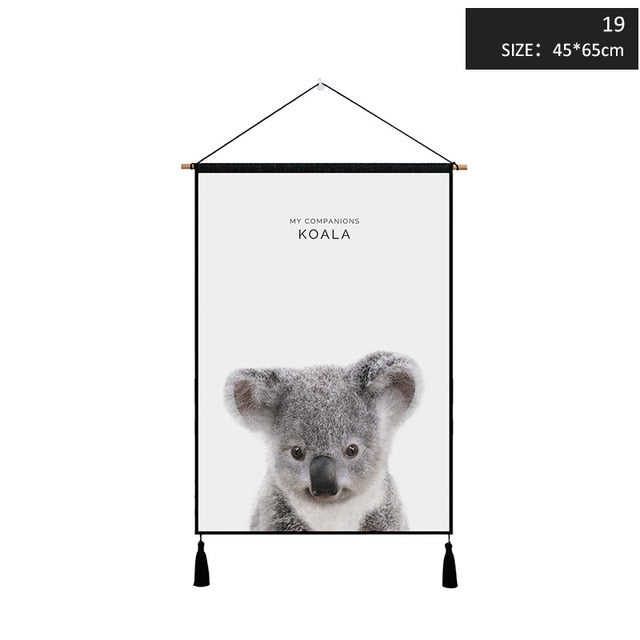 Miz 1 Piece 45*65 cm Tapestry Wall Hanging Animal Painting Poster Nordic Decoration Wall Pictures for Living Room