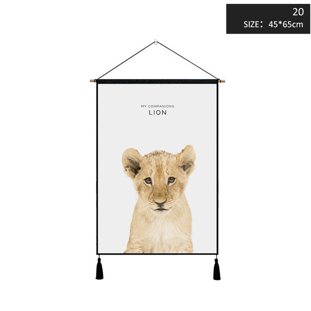 Miz 1 Piece 45*65 cm Tapestry Wall Hanging Animal Painting Poster Nordic Decoration Wall Pictures for Living Room