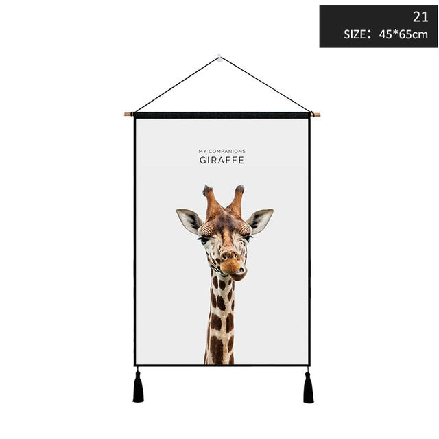 Miz 1 Piece 45*65 cm Tapestry Wall Hanging Animal Painting Poster Nordic Decoration Wall Pictures for Living Room