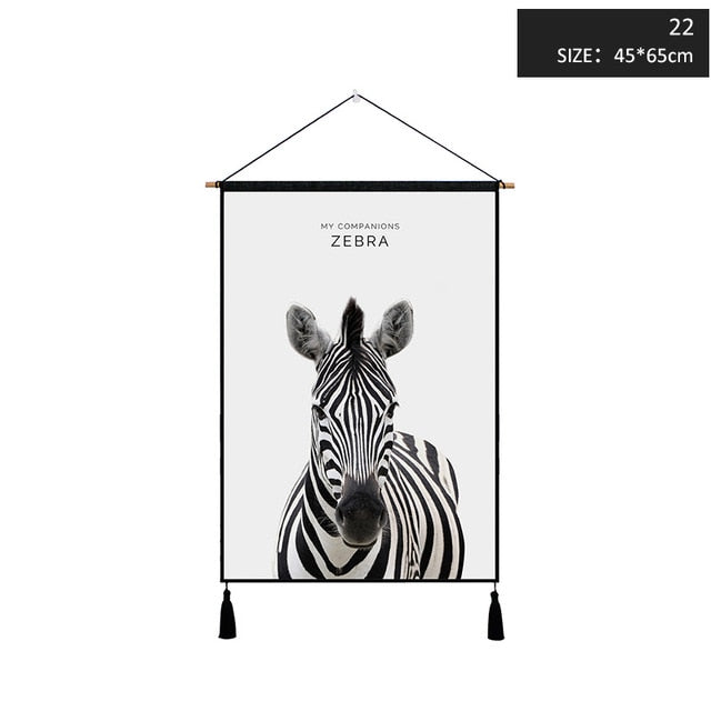 Miz 1 Piece 45*65 cm Tapestry Wall Hanging Animal Painting Poster Nordic Decoration Wall Pictures for Living Room