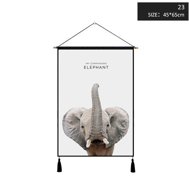 Miz 1 Piece 45*65 cm Tapestry Wall Hanging Animal Painting Poster Nordic Decoration Wall Pictures for Living Room