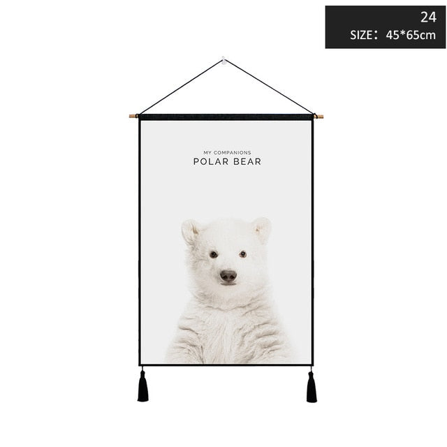 Miz 1 Piece 45*65 cm Tapestry Wall Hanging Animal Painting Poster Nordic Decoration Wall Pictures for Living Room