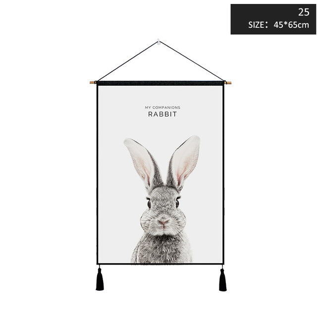 Miz 1 Piece 45*65 cm Tapestry Wall Hanging Animal Painting Poster Nordic Decoration Wall Pictures for Living Room