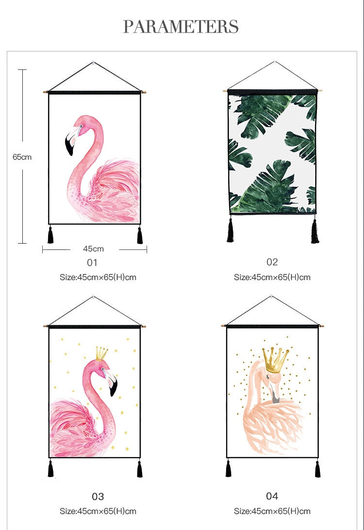 Miz 1 Piece Nordic Poster Ins Wall Painting Flamingo Cotton Line Decorative Paintings for Living Room 45*65 cm