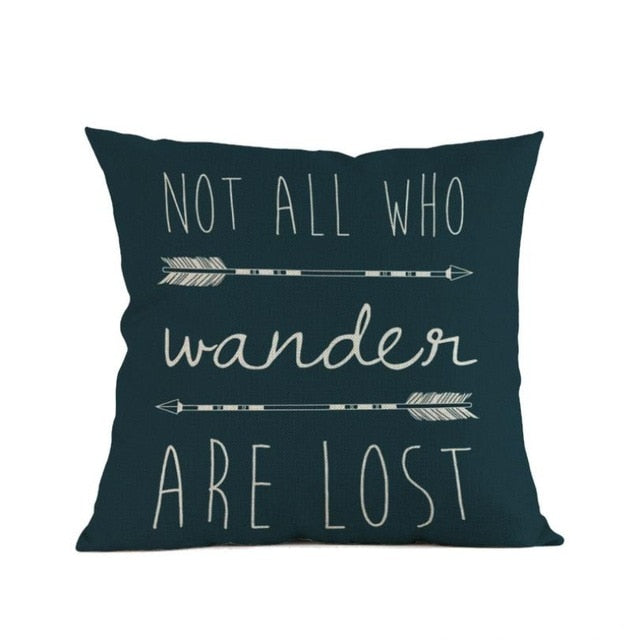 Arrow Printing Cushion Cover Nordic Style Linen Bed Sofa Throw Pillow Case Home Decoration 45cm*45cm #BF