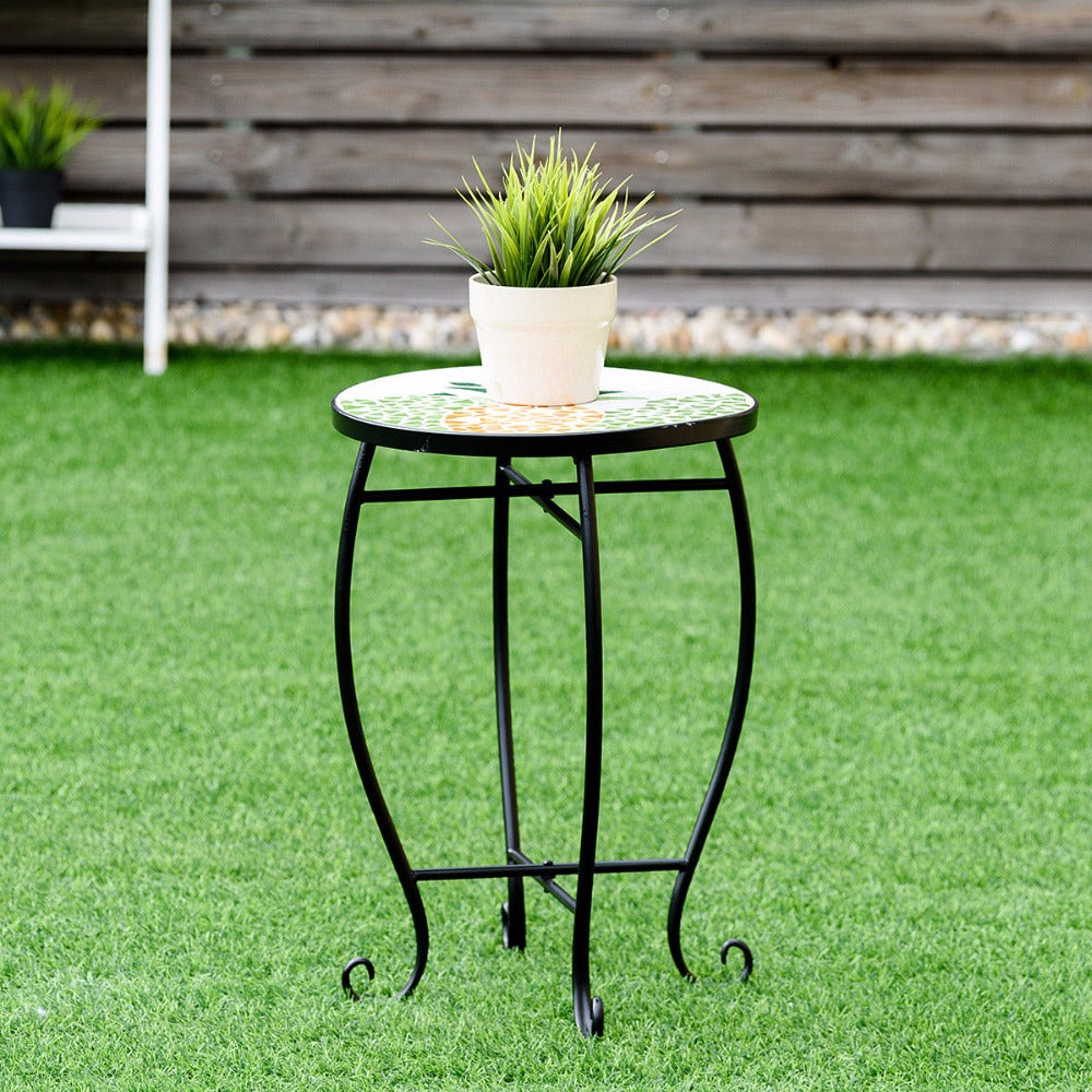 Giantex Pineapple Outdoor Indoor Accent Table Plant Stand Scheme Garden Steel Home Furniture OP3552YE