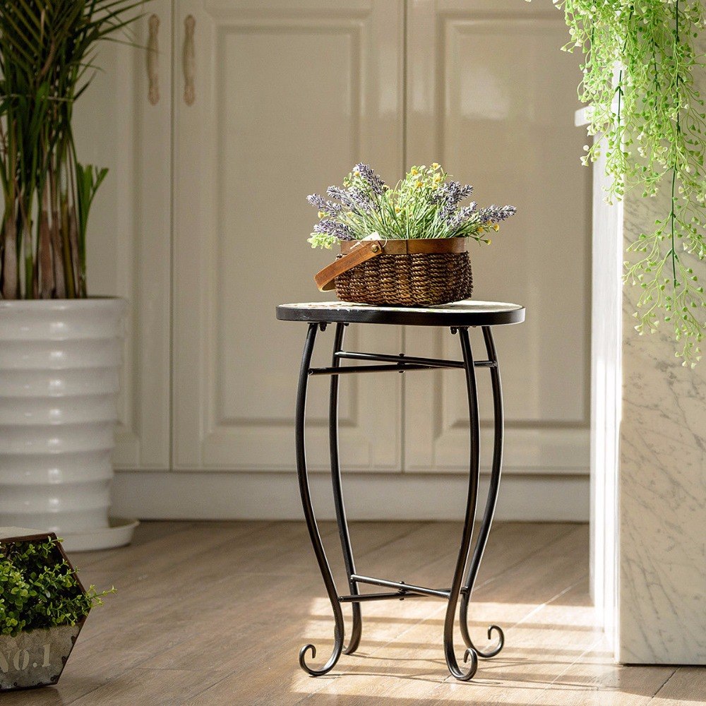 Giantex Pineapple Outdoor Indoor Accent Table Plant Stand Scheme Garden Steel Home Furniture OP3552YE