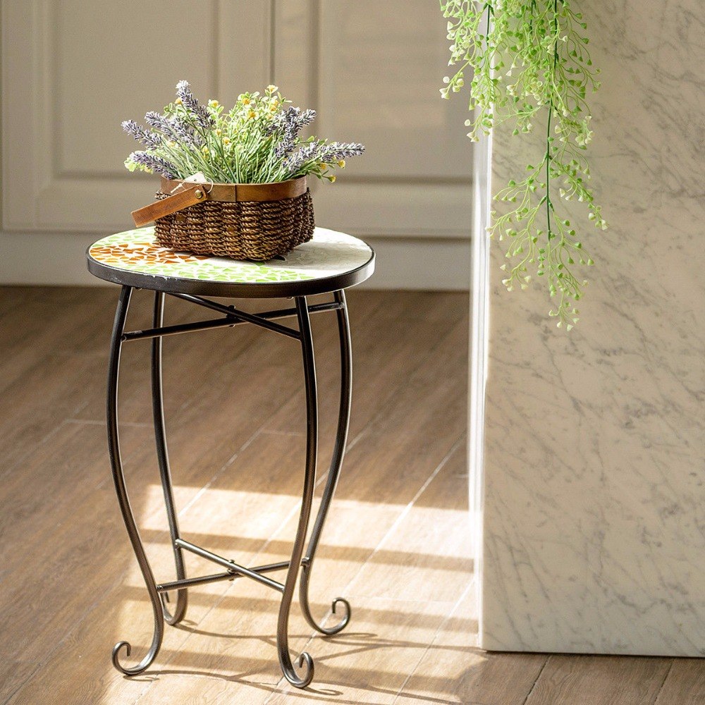 Giantex Pineapple Outdoor Indoor Accent Table Plant Stand Scheme Garden Steel Home Furniture OP3552YE