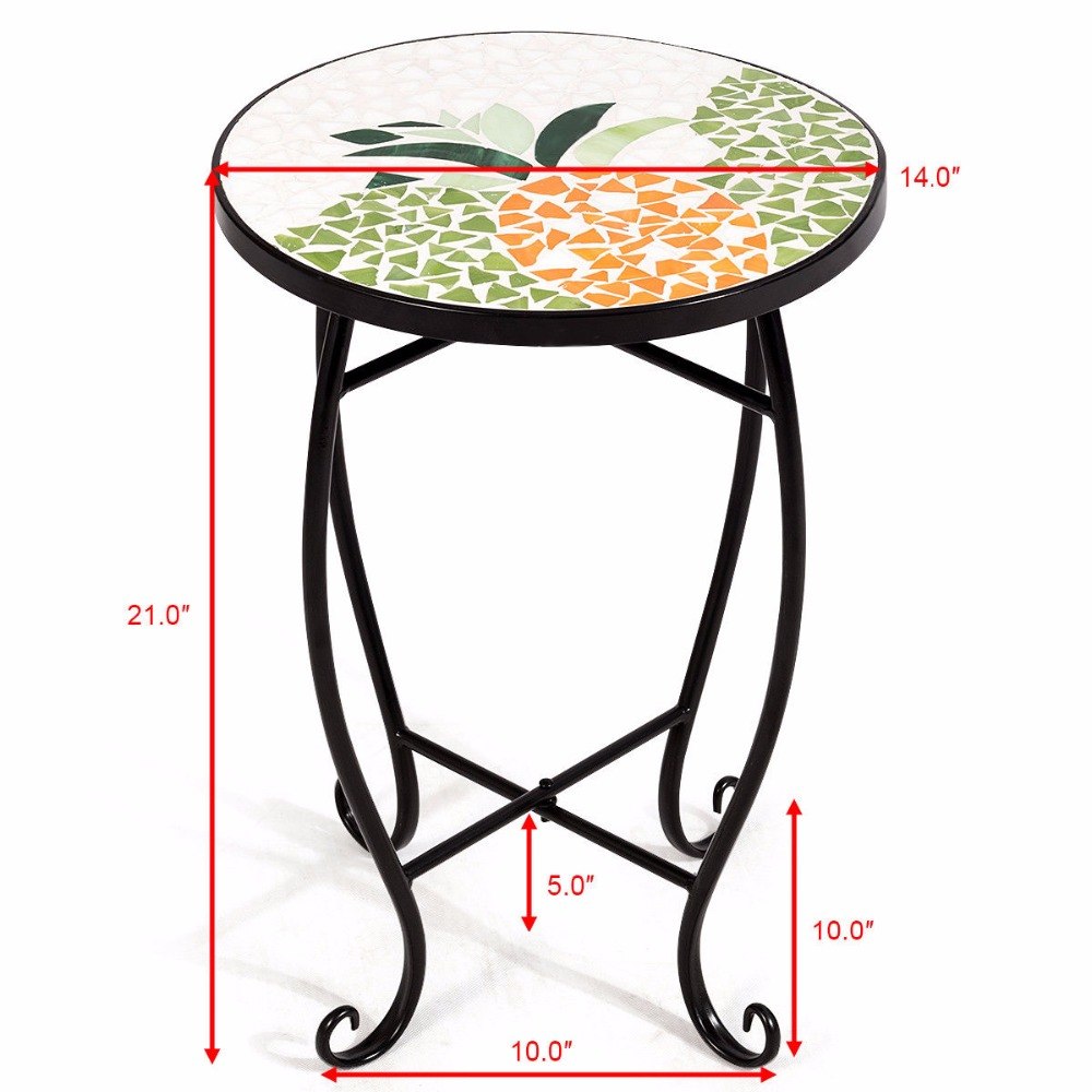 Giantex Pineapple Outdoor Indoor Accent Table Plant Stand Scheme Garden Steel Home Furniture OP3552YE