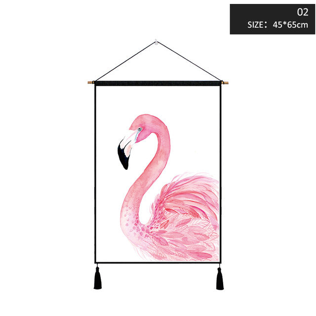 Miz 1 Piece Nordic Poster Ins Wall Painting Flamingo Cotton Line Decorative Paintings for Living Room 45*65 cm