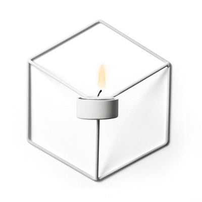 Wind Bell Ornaments Nordic Style 3D Geometric Candlestick Metal Wall Candle Holder Sconce Wedding party Home Decor 2018 Fashion