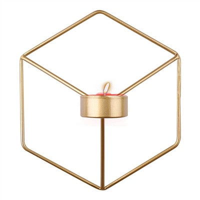 Wind Bell Ornaments Nordic Style 3D Geometric Candlestick Metal Wall Candle Holder Sconce Wedding party Home Decor 2018 Fashion