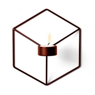Wind Bell Ornaments Nordic Style 3D Geometric Candlestick Metal Wall Candle Holder Sconce Wedding party Home Decor 2018 Fashion