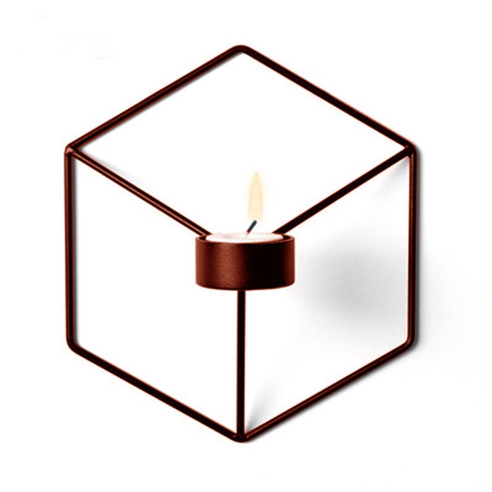 Wind Bell Ornaments Nordic Style 3D Geometric Candlestick Metal Wall Candle Holder Sconce Wedding party Home Decor 2018 Fashion