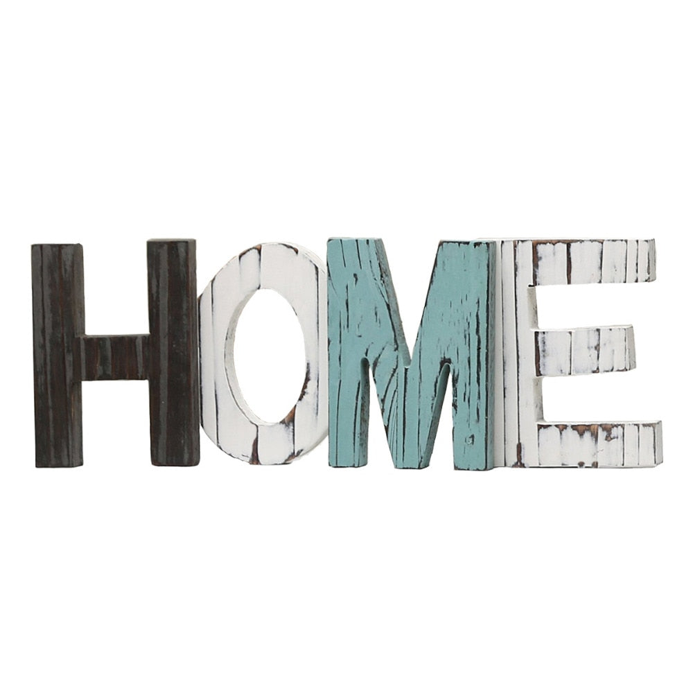 Nordic Decoration Home Rustic Wood HOME Letters Decorative Plaques Signs Decor Standing Cutout Word Decor Party Supplies