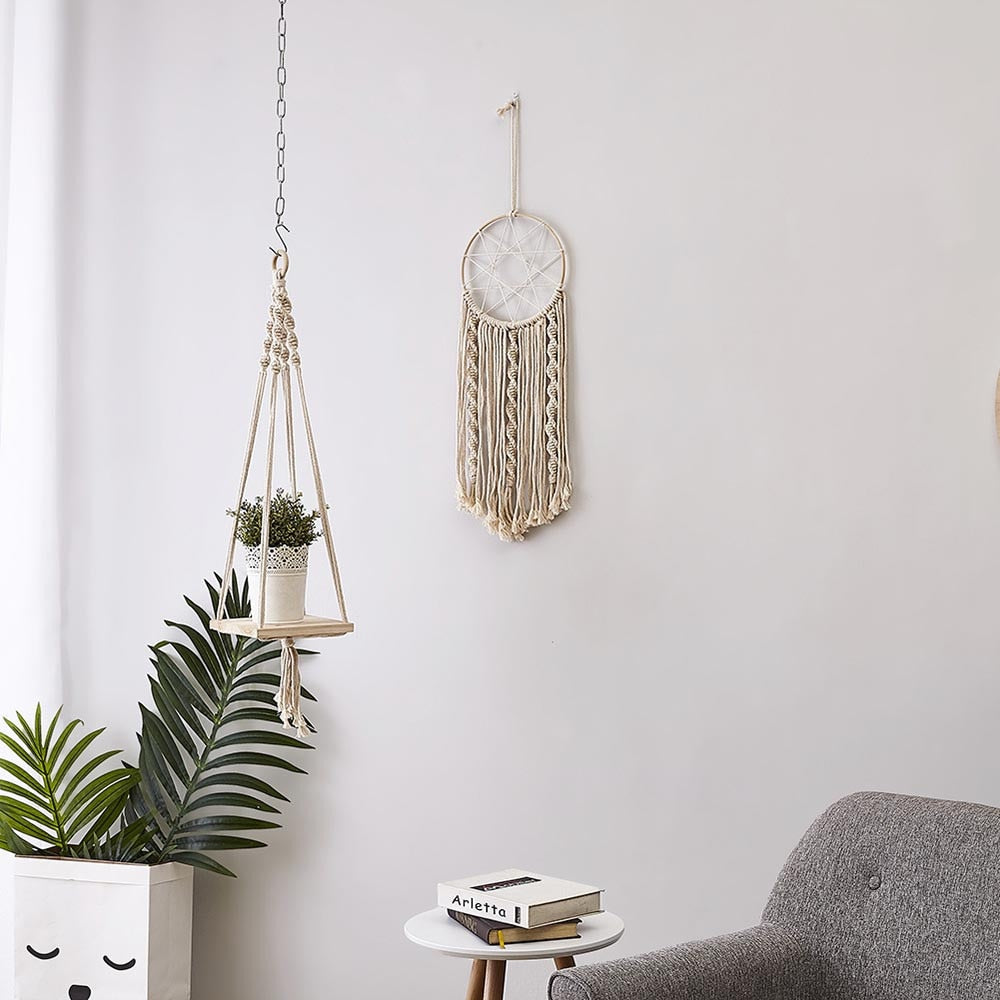 Nordic Tassel Sling Racks Flower Pot Storage Rack Wall Pendant Decorative Hanging Pendant Plant Hanger #BF