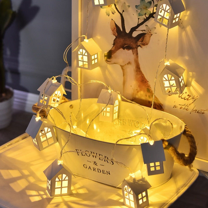 newLed Decorative Light String Snow View Room Pattern Nordic Battery Light Home Decorative Ornaments Christmas