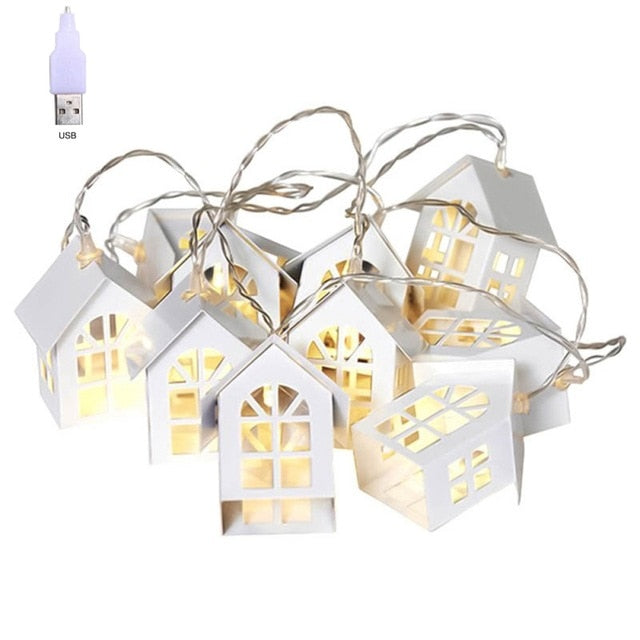 newLed Decorative Light String Snow View Room Pattern Nordic Battery Light Home Decorative Ornaments Christmas