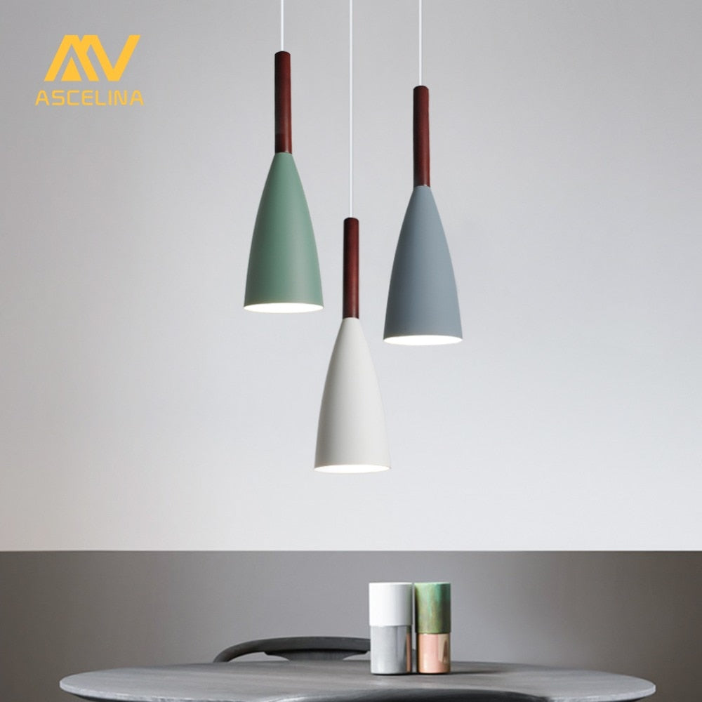 Industrial Pendant Light Nordic LED Lamp Loft Wooden Modern Creative Simple for living room bedroom study Restaurant lighting