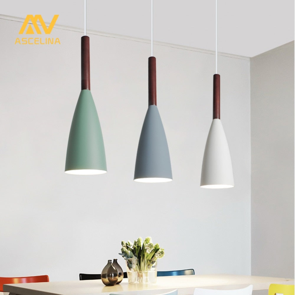 Industrial Pendant Light Nordic LED Lamp Loft Wooden Modern Creative Simple for living room bedroom study Restaurant lighting