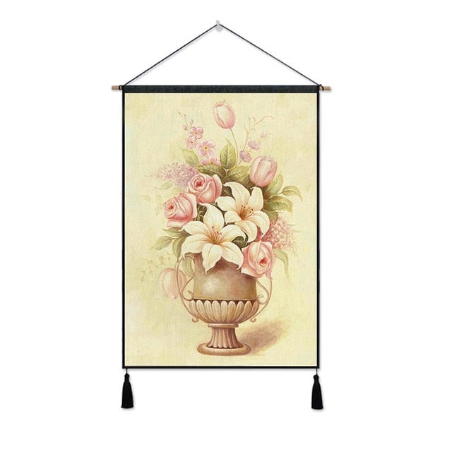 Frameless Nordic Style Still Life Wall Hanging ation Pictures Tapestry Background With Two Tassels Pictures By Numbers Decor