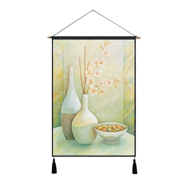 Frameless Nordic Style Still Life Wall Hanging ation Pictures Tapestry Background With Two Tassels Pictures By Numbers Decor