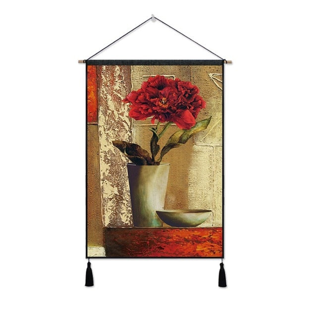 Frameless Nordic Style Still Life Wall Hanging ation Pictures Tapestry Background With Two Tassels Pictures By Numbers Decor