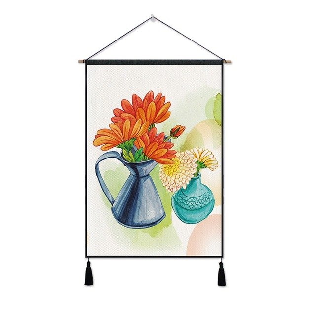 Frameless Nordic Style Still Life Wall Hanging ation Pictures Tapestry Background With Two Tassels Pictures By Numbers Decor