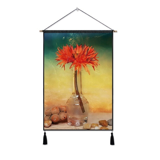 Frameless Nordic Style Still Life Wall Hanging ation Pictures Tapestry Background With Two Tassels Pictures By Numbers Decor