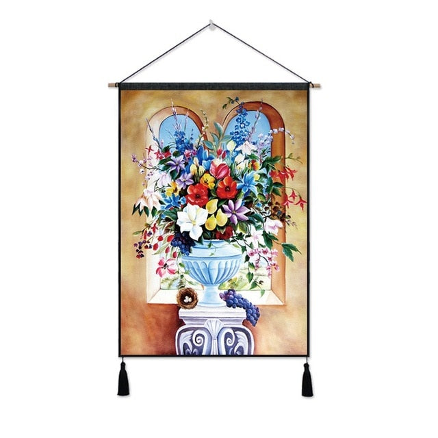 Frameless Nordic Style Still Life Wall Hanging ation Pictures Tapestry Background With Two Tassels Pictures By Numbers Decor