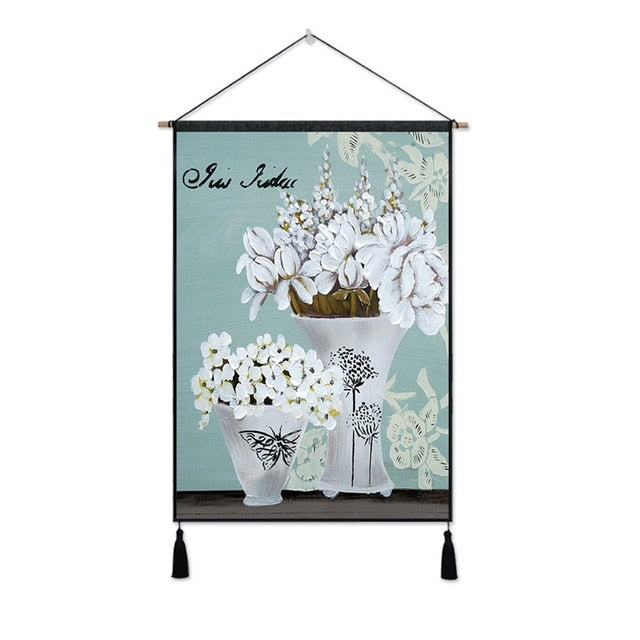 Frameless Nordic Style Still Life Wall Hanging ation Pictures Tapestry Background With Two Tassels Pictures By Numbers Decor