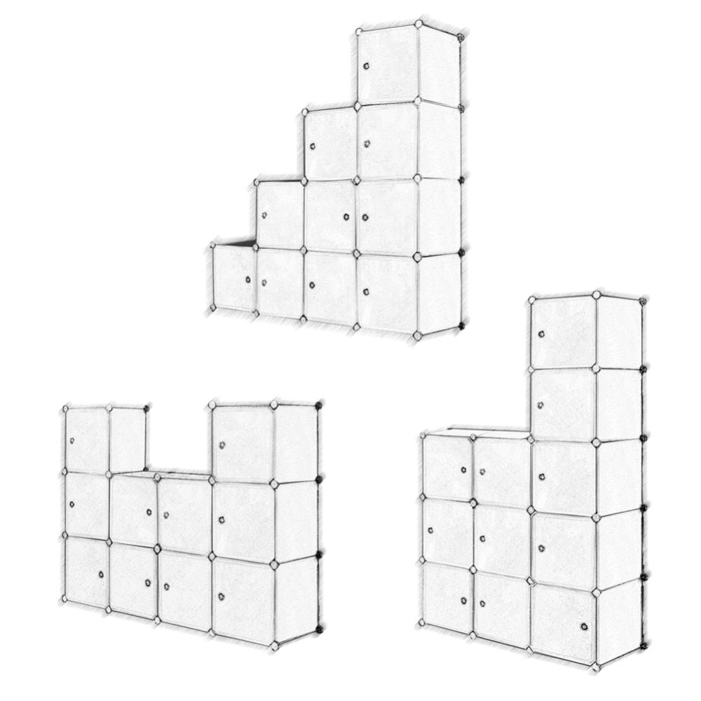 Waterproof Plastic Storage Cube Drawer Unit Closet Eco-friendly Translucent  Clothes Shoes Organizer Combination Wardrobe S3