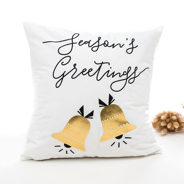 Merry Christmas Pillow Case Sofa Waist Throw Cushion Cover Home Decoration Nordic Style Sofa Decorative Cushions