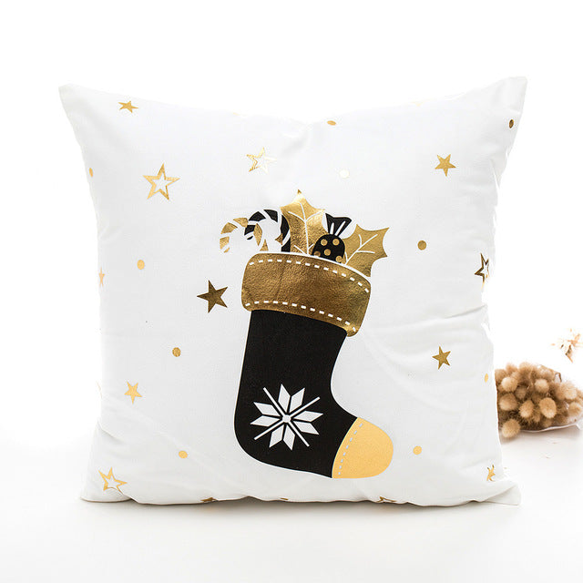Merry Christmas Pillow Case Sofa Waist Throw Cushion Cover Home Decoration Nordic Style Sofa Decorative Cushions