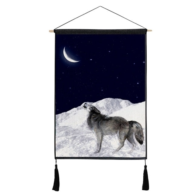Nordic Style Simple Hanging ative Painting Background Wall Borderless Cotton And Linen With Two Tassels Decor