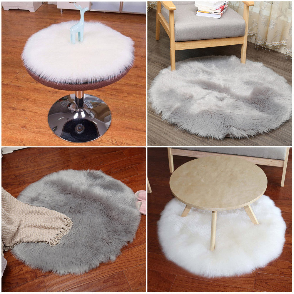 fake Fur Soft Seat Cushion Rug chair cushion Artificial Wool Warm Hairy Carpet Seat nordic decoration home  #240