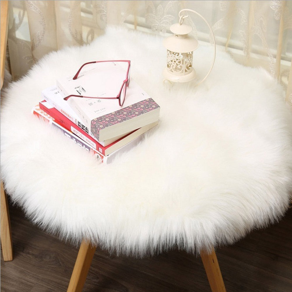 fake Fur Soft Seat Cushion Rug chair cushion Artificial Wool Warm Hairy Carpet Seat nordic decoration home  #240