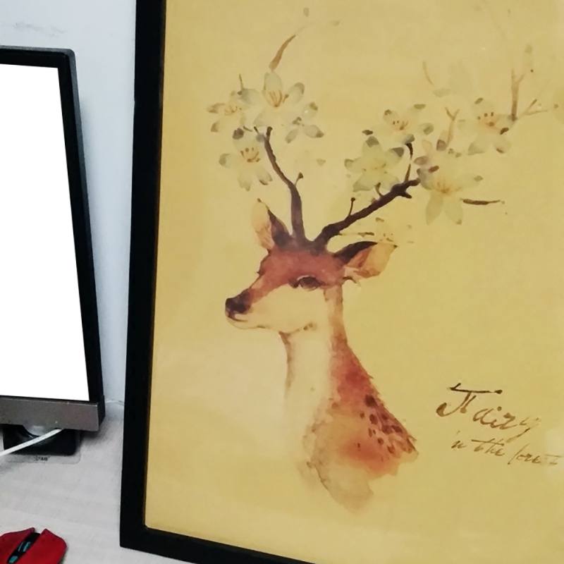 Nordic Style Deer Feather Print Poster Wall Minimalist Art Canvas Painting Landscape Picture Home Furnishing